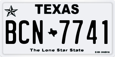 TX license plate BCN7741