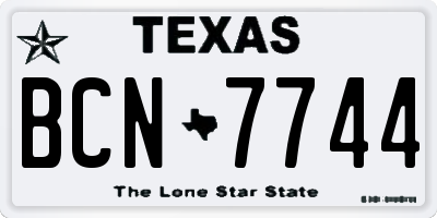 TX license plate BCN7744