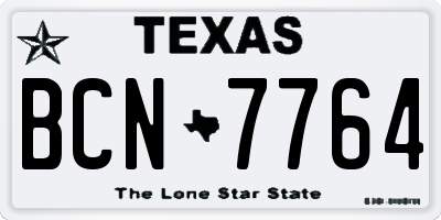 TX license plate BCN7764