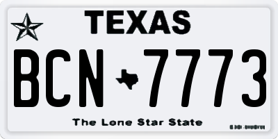 TX license plate BCN7773