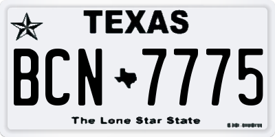 TX license plate BCN7775