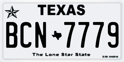 TX license plate BCN7779