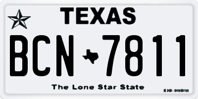 TX license plate BCN7811