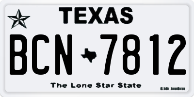 TX license plate BCN7812
