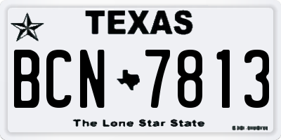 TX license plate BCN7813
