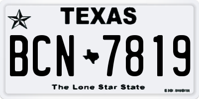 TX license plate BCN7819