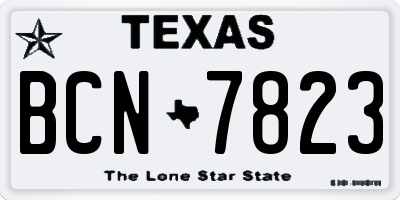 TX license plate BCN7823