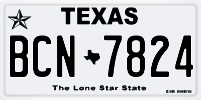TX license plate BCN7824