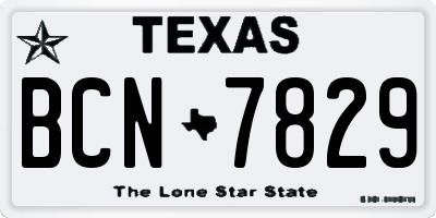 TX license plate BCN7829