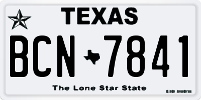 TX license plate BCN7841