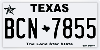 TX license plate BCN7855