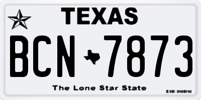 TX license plate BCN7873