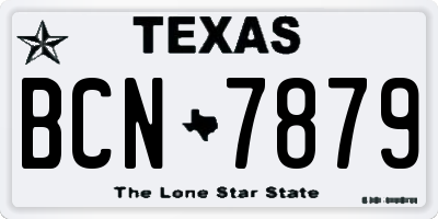 TX license plate BCN7879