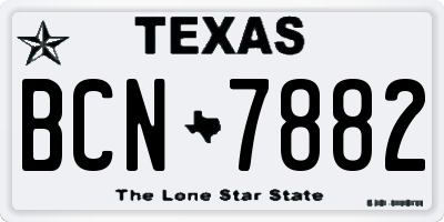 TX license plate BCN7882
