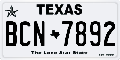 TX license plate BCN7892