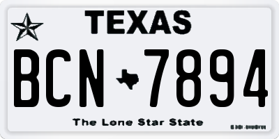 TX license plate BCN7894