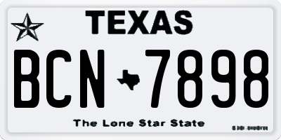 TX license plate BCN7898
