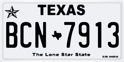 TX license plate BCN7913