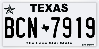 TX license plate BCN7919