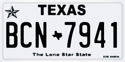 TX license plate BCN7941