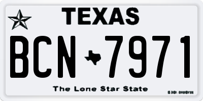 TX license plate BCN7971