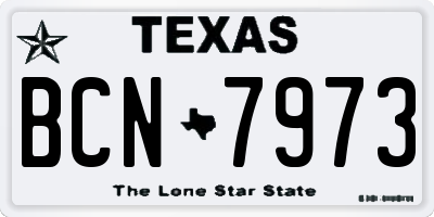 TX license plate BCN7973