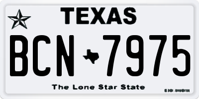 TX license plate BCN7975