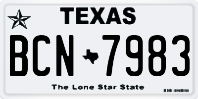 TX license plate BCN7983