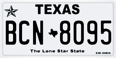 TX license plate BCN8095
