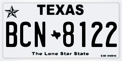TX license plate BCN8122