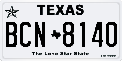 TX license plate BCN8140