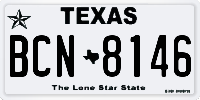 TX license plate BCN8146