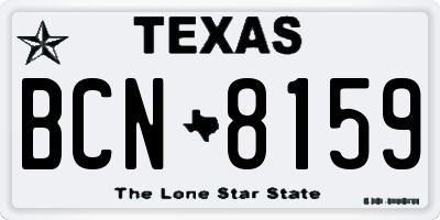 TX license plate BCN8159