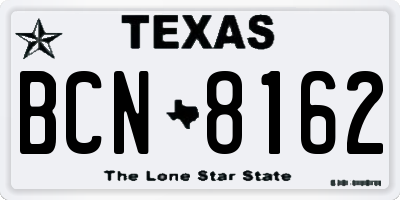 TX license plate BCN8162