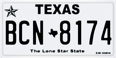 TX license plate BCN8174