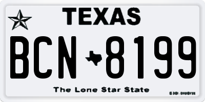 TX license plate BCN8199