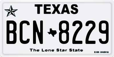 TX license plate BCN8229