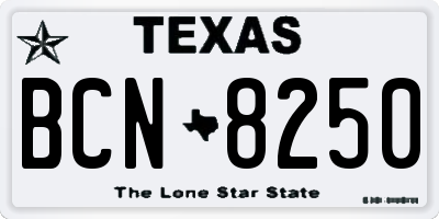 TX license plate BCN8250