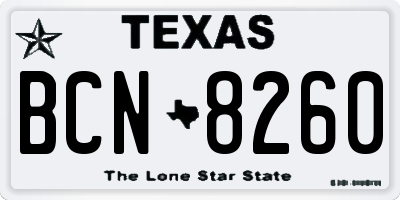 TX license plate BCN8260