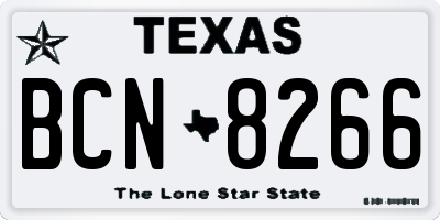TX license plate BCN8266