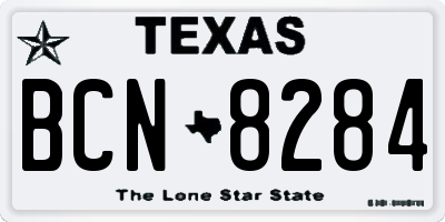 TX license plate BCN8284