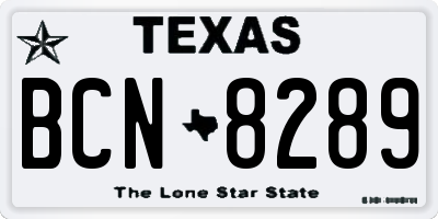 TX license plate BCN8289