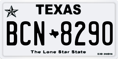 TX license plate BCN8290