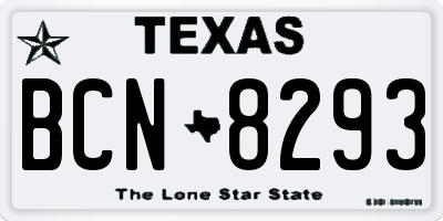 TX license plate BCN8293