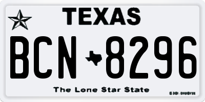 TX license plate BCN8296