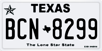 TX license plate BCN8299