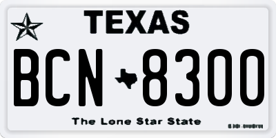 TX license plate BCN8300