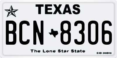 TX license plate BCN8306