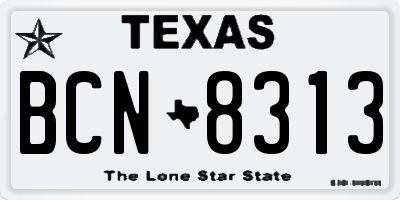 TX license plate BCN8313