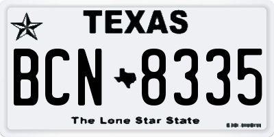 TX license plate BCN8335